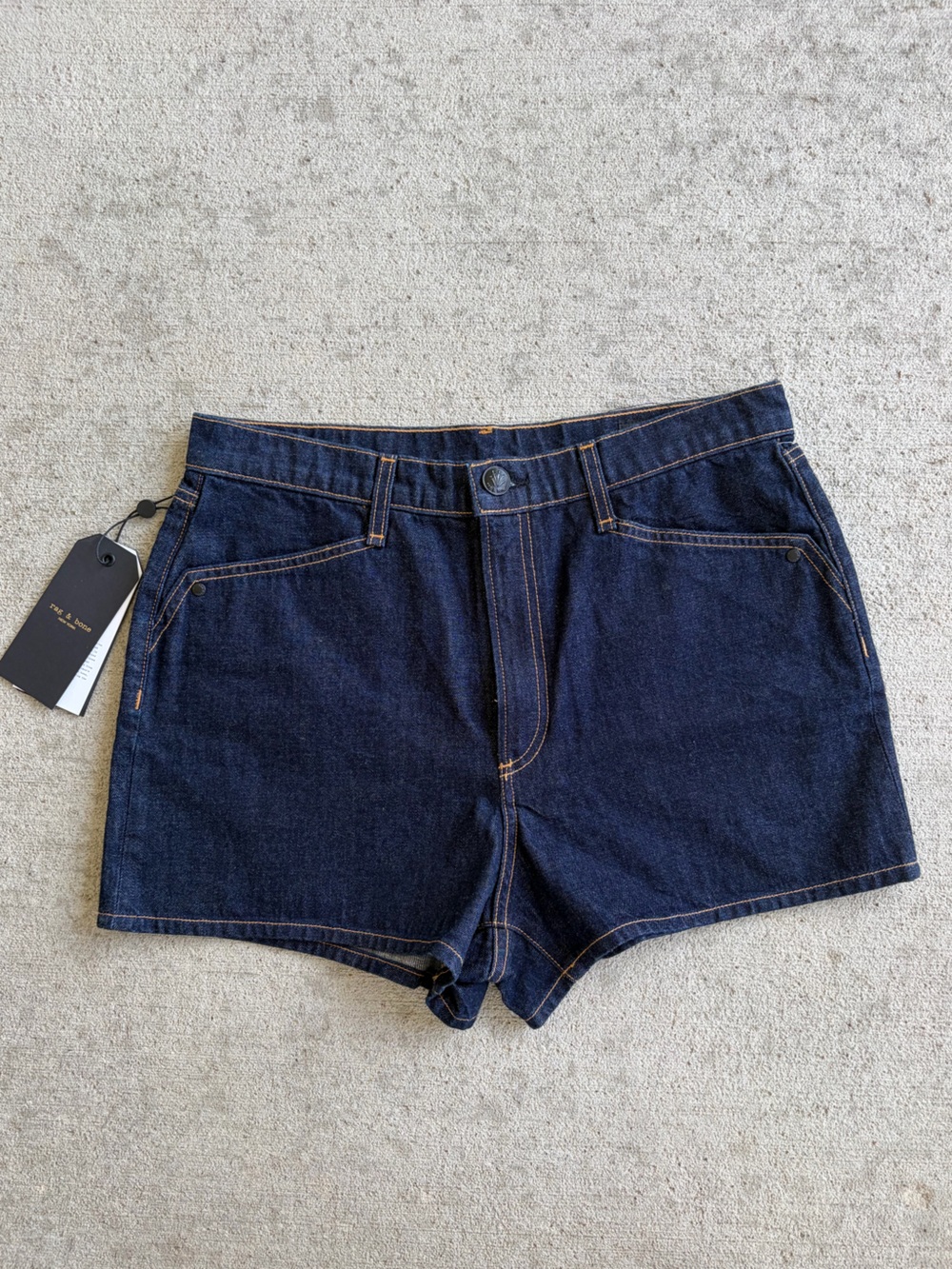 Rag & Bone Ellie denim shorts indigo high waisted shorts 30/10 NWT